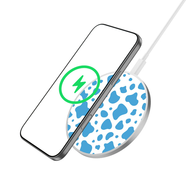 MyBat Design Lab Series Wireless Charging Pad - Silver - Blue Cow Print - MCGWIRC22SL-016-2.jpg