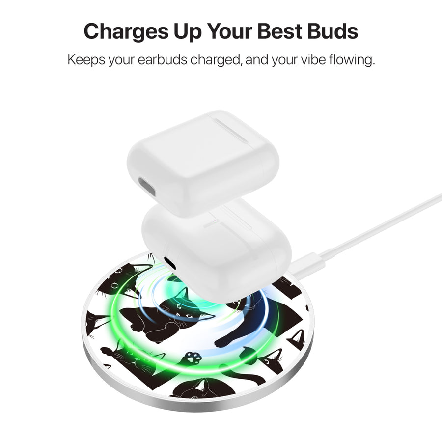 MyBat Design Lab Series Wireless Charging Pad - Silver - Black Cats - MCGWIRC22SL-017-6.jpg