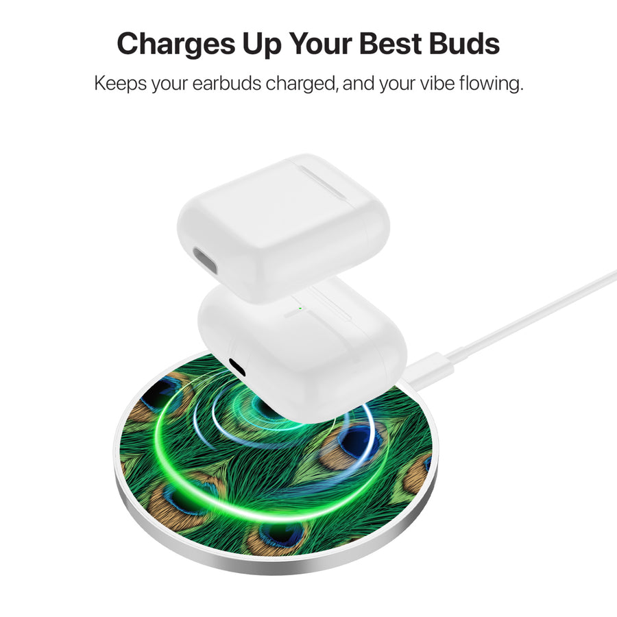 MyBat Design Lab Series Wireless Charging Pad - Silver - Peacock Feathers - MCGWIRC22SL-018-6.jpg