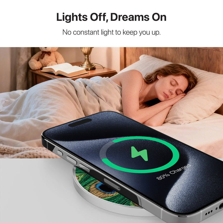 MyBat Design Lab Series Wireless Charging Pad - Silver - Peacock Feathers - MCGWIRC22SL-018-8.jpg
