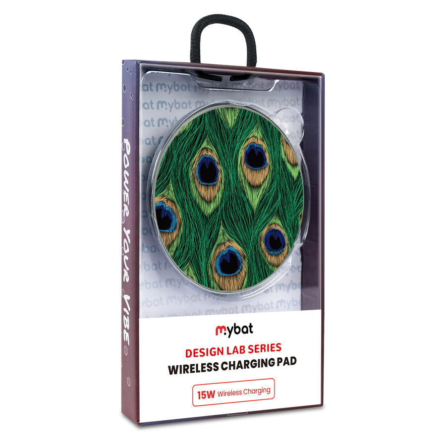 MyBat Design Lab Series Wireless Charging Pad - Silver - Peacock Feathers - MCGWIRC22SL-018-9.jpg