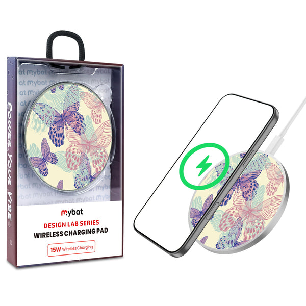 MyBat Design Lab Series Wireless Charging Pad - Silver - Butterflies - MCGWIRC22SL-019-1.jpg