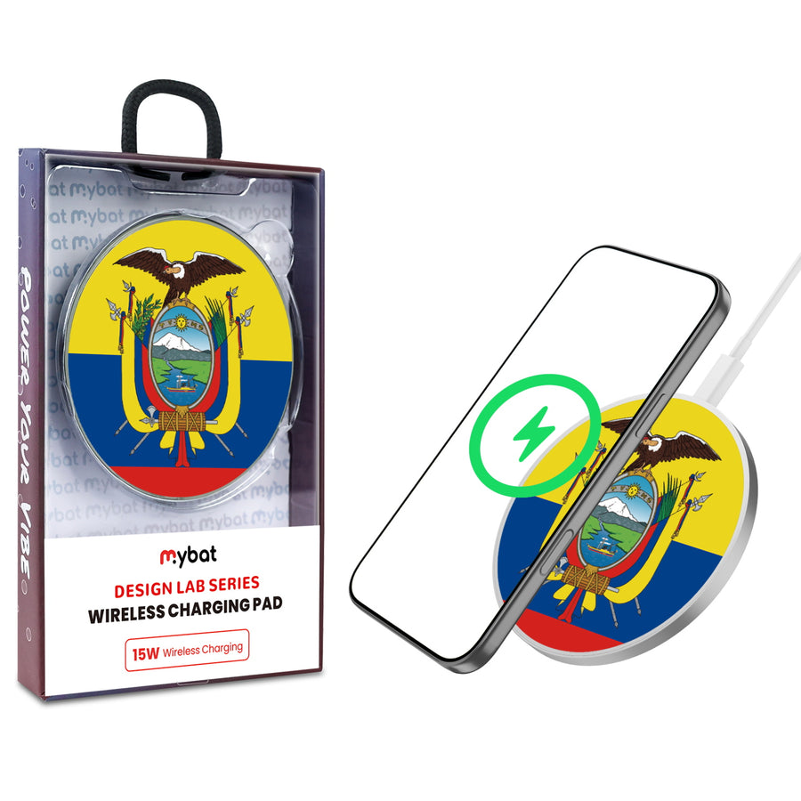 MyBat Design Lab Series Wireless Charging Pad - Silver - Ecuadorean Flag - MCGWIRC22SL-030-1.jpg