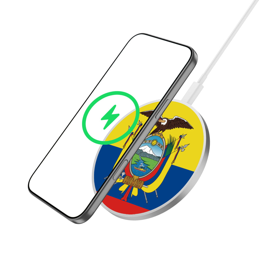 MyBat Design Lab Series Wireless Charging Pad - Silver - Ecuadorean Flag - MCGWIRC22SL-030-2.jpg