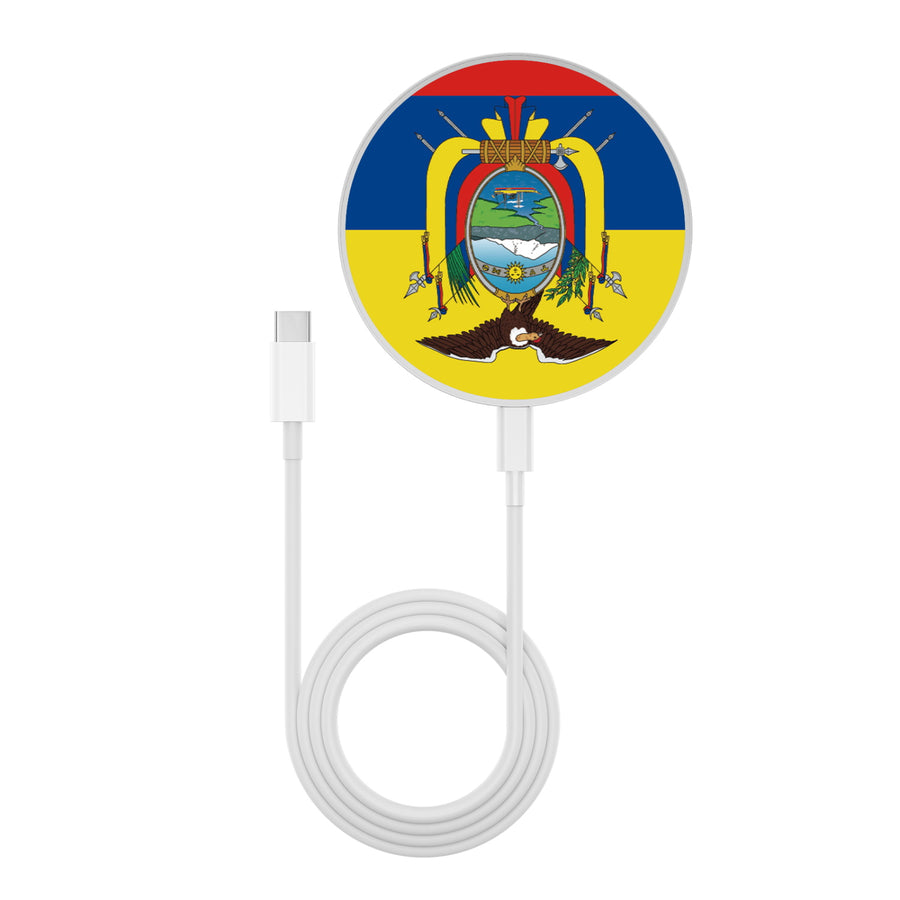 MyBat Design Lab Series Wireless Charging Pad - Silver - Ecuadorean Flag - MCGWIRC22SL-030-3.jpg