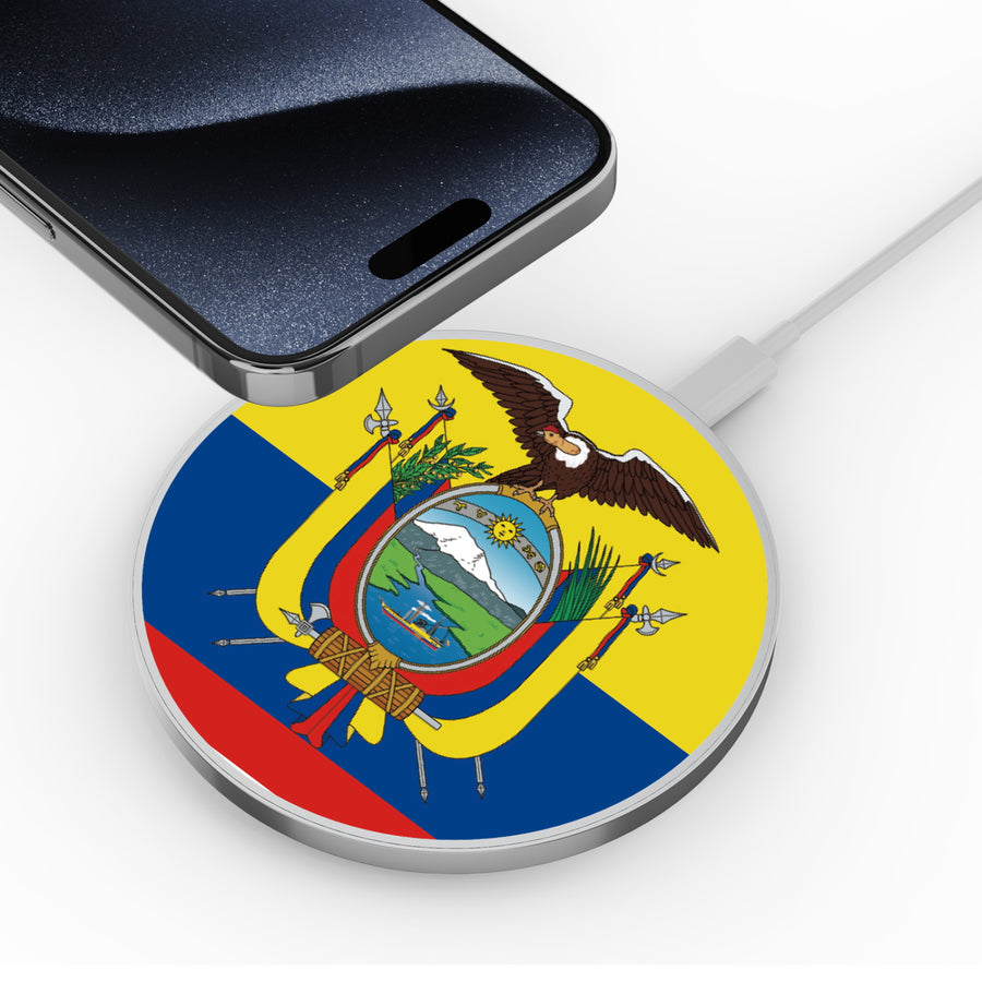 MyBat Design Lab Series Wireless Charging Pad - Silver - Ecuadorean Flag - MCGWIRC22SL-030-4.jpg