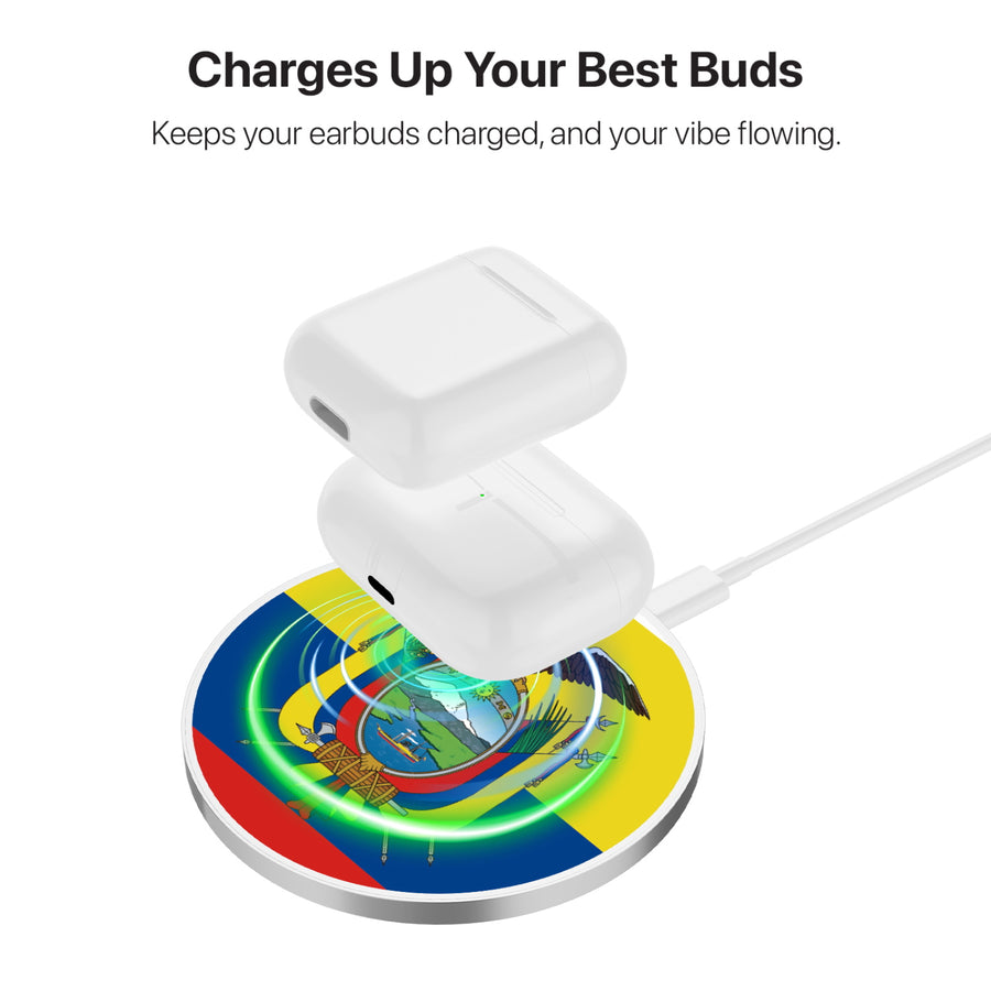 MyBat Design Lab Series Wireless Charging Pad - Silver - Ecuadorean Flag - MCGWIRC22SL-030-6.jpg