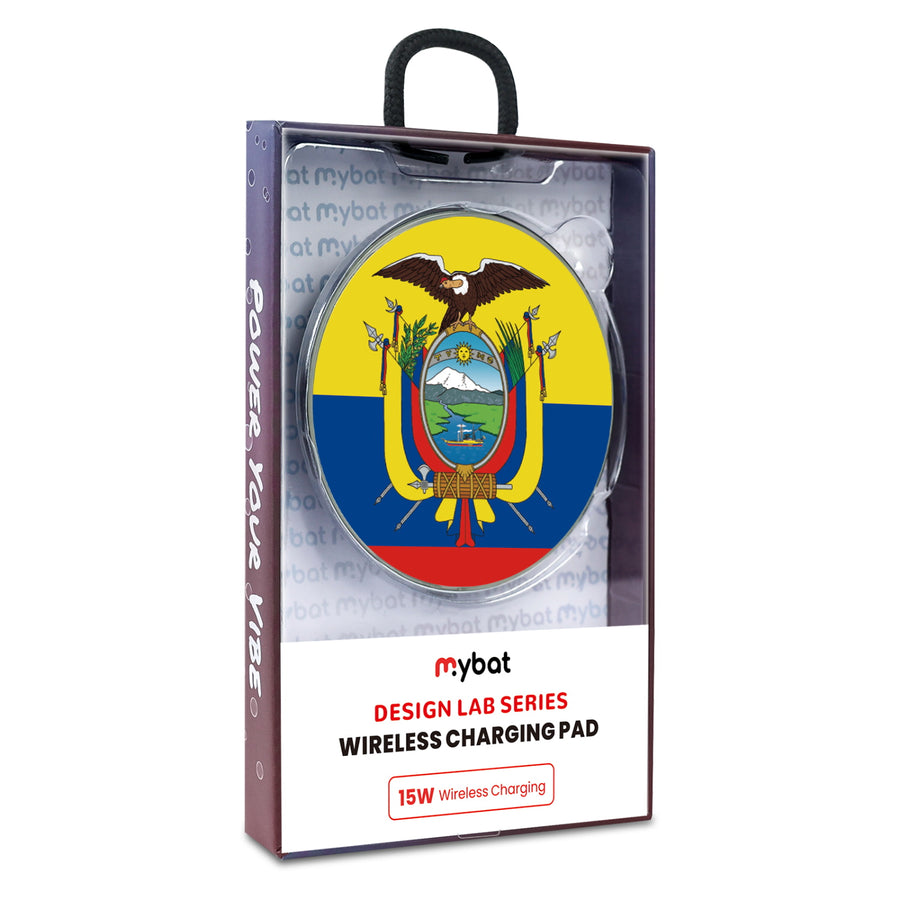 MyBat Design Lab Series Wireless Charging Pad - Silver - Ecuadorean Flag - MCGWIRC22SL-030-9.jpg