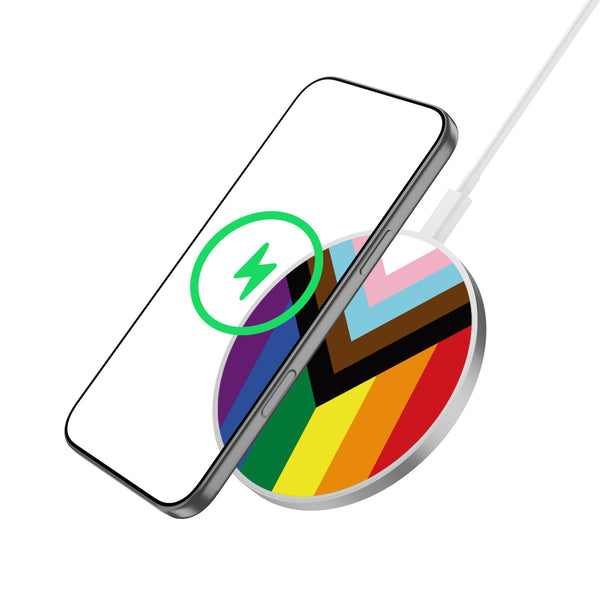 MyBat Design Lab Series Wireless Charging Pad - Silver - LGBTQ+ Flag - MCGWIRC22SL-034-2.jpg
