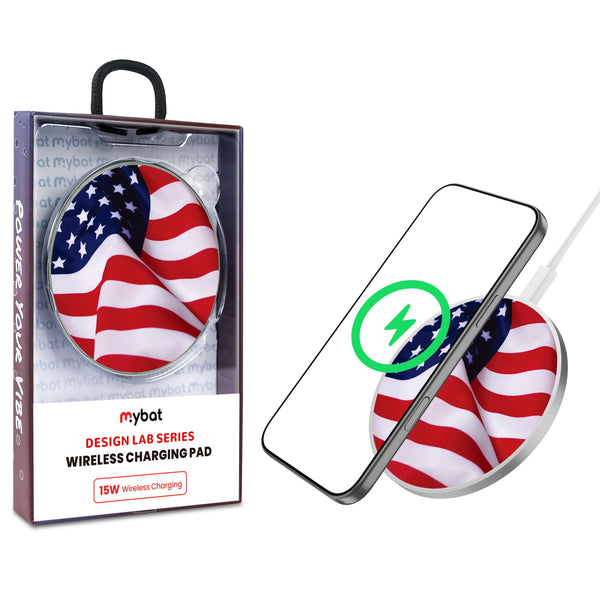 MyBat Design Lab Series Wireless Charging Pad - Silver - Stars & Stripes - MCGWIRC22SL-042-1.jpg