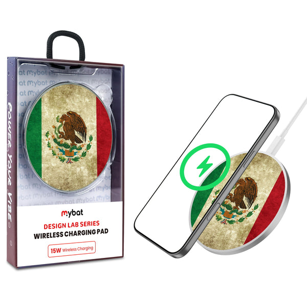 MyBat Design Lab Series Wireless Charging Pad - Silver - Mexican Flag - MCGWIRC22SL-046-1.jpg