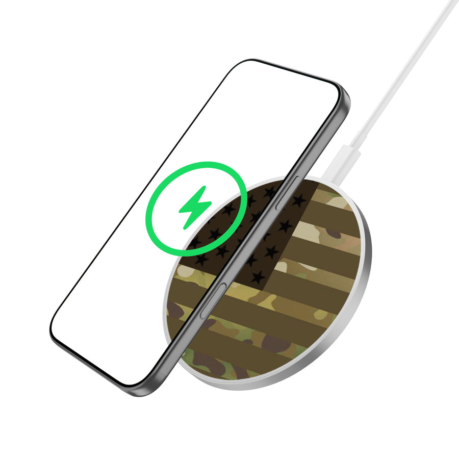 MyBat Design Lab Series Wireless Charging Pad - Silver - Military Camouflage American Flag - MCGWIRC22SL-054-2.jpg
