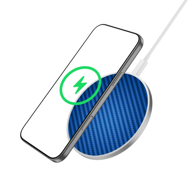 MyBat Design Lab Series Wireless Charging Pad - Silver - Blue Carbon Fiber - MCGWIRC22SL-084-2.jpg