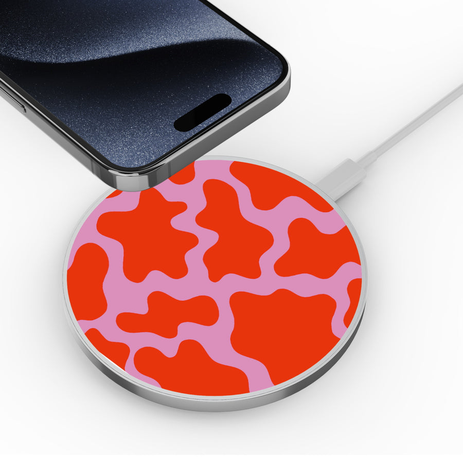 MyBat Design Lab Series Wireless Charging Pad - Silver - Pink Retro Splashes - MCGWIRC22SL-094-4.jpg