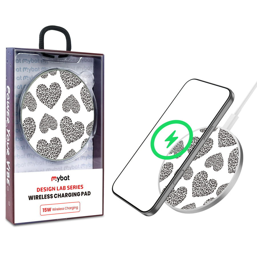 MyBat Design Lab Series Wireless Charging Pad - Silver - Leopard Print Hearts - MCGWIRC22SL-098-1.jpg