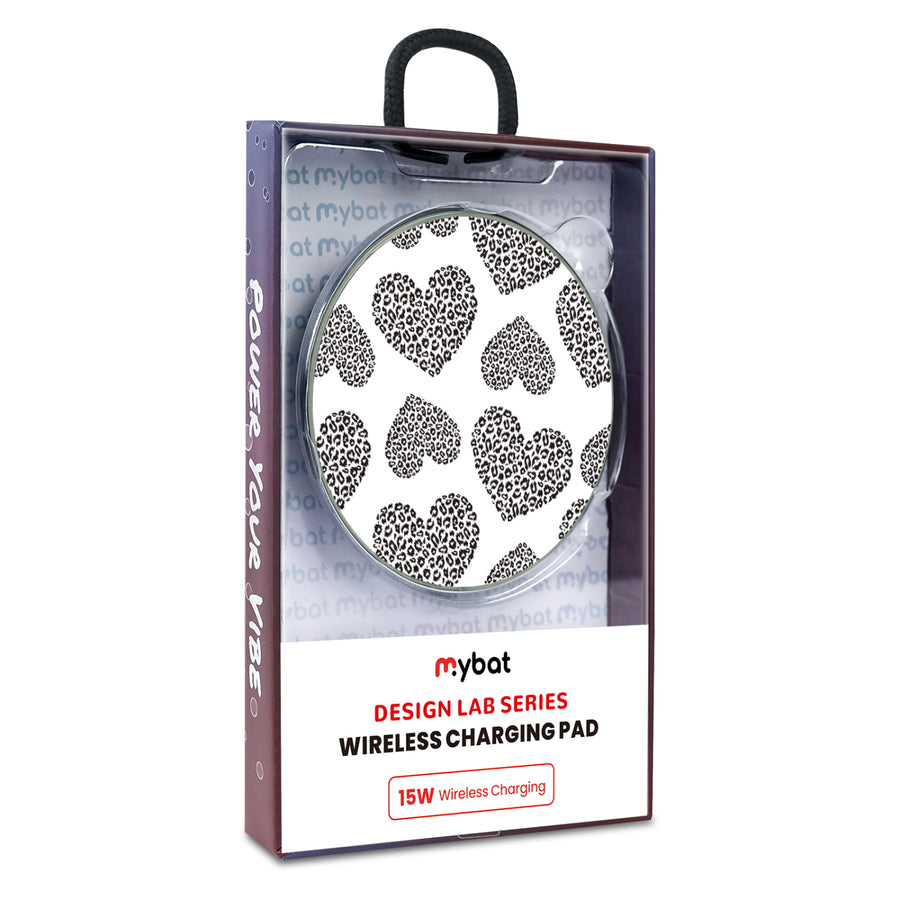 MyBat Design Lab Series Wireless Charging Pad - Silver - Leopard Print Hearts - MCGWIRC22SL-098-9.jpg