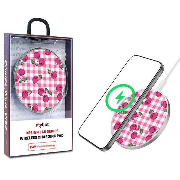 MyBat Design Lab Series Wireless Charging Pad - Silver - Pink Cherries - MCGWIRC22SL-100-1.jpg