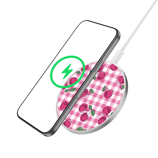 MyBat Design Lab Series Wireless Charging Pad - Silver - Pink Cherries - MCGWIRC22SL-100-2.jpg
