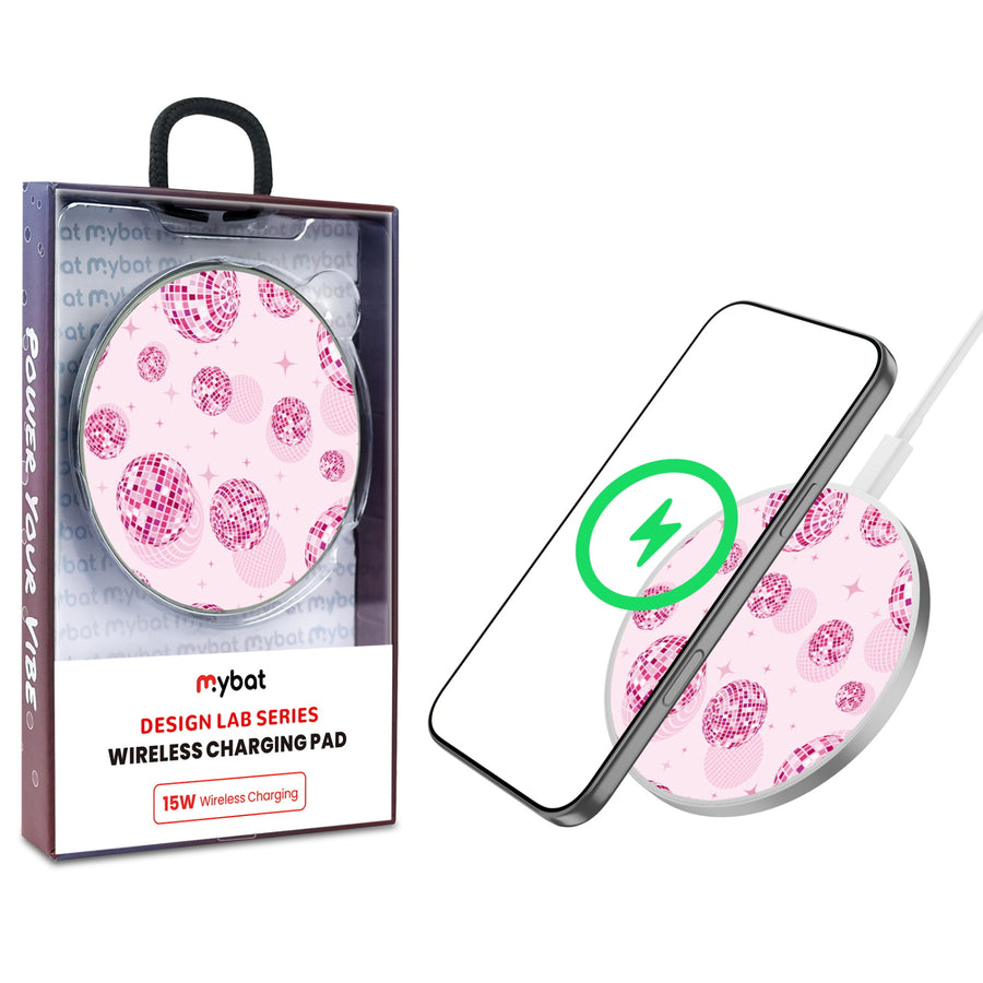 MyBat Design Lab Series Wireless Charging Pad - Silver - Disco Balls - MCGWIRC22SL-109-1.jpg