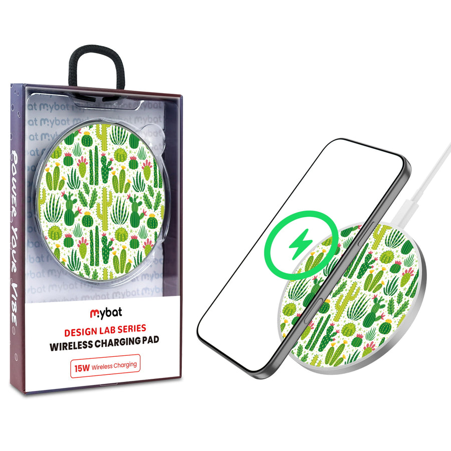 MyBat Design Lab Series Wireless Charging Pad - Silver - Succulents - MCGWIRC22SL-123-1.jpg