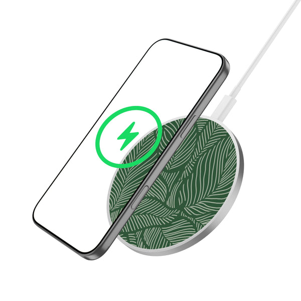 MyBat Design Lab Series Wireless Charging Pad - Silver - Leaves - MCGWIRC22SL-125-2.jpg