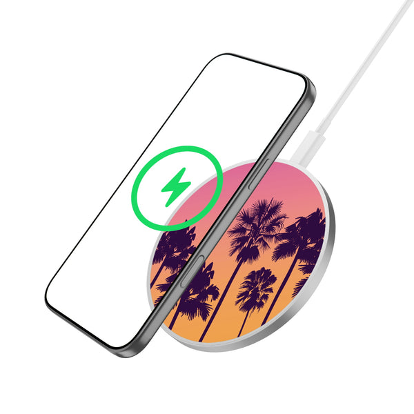 MyBat Design Lab Series Wireless Charging Pad - Silver - Palm Tree Sunset - MCGWIRC22SL-136-2.jpg