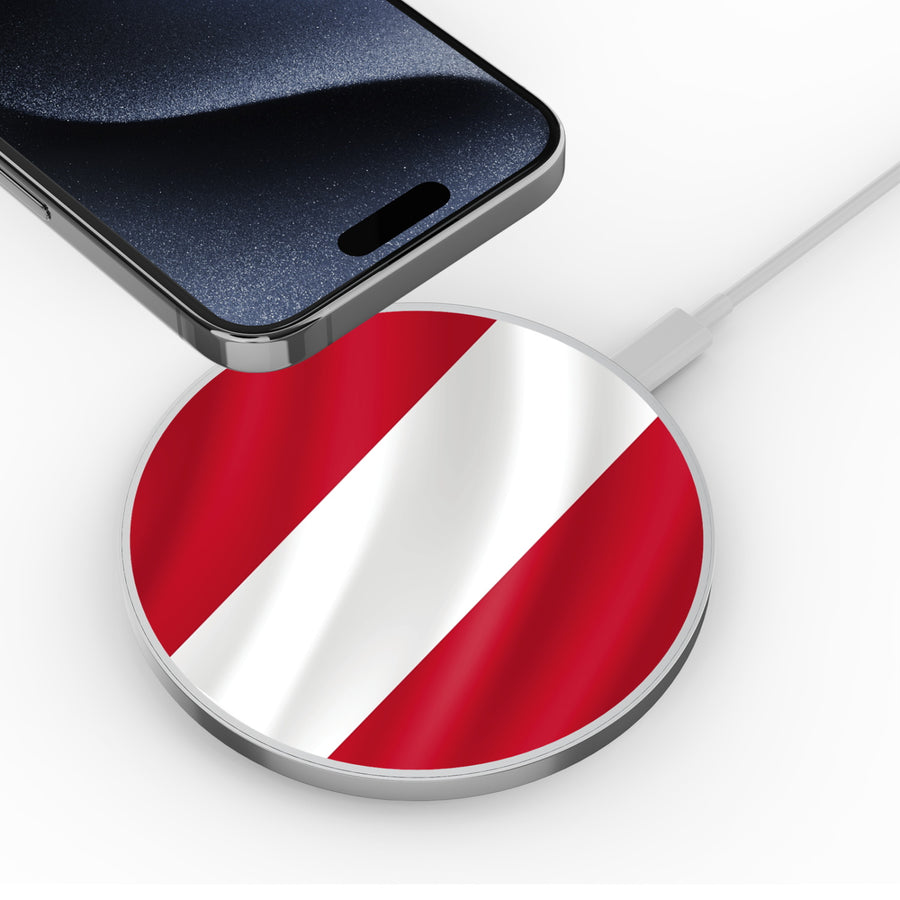 MyBat Design Lab Series Wireless Charging Pad - Silver - Austria Flag - MCGWIRC22SL-141-4.jpg