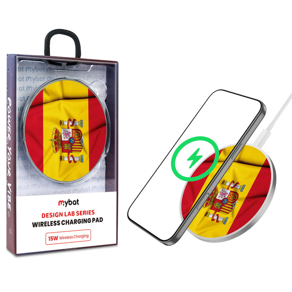 MyBat Design Lab Series Wireless Charging Pad - Silver - Spain Flag - MCGWIRC22SL-159-1.jpg