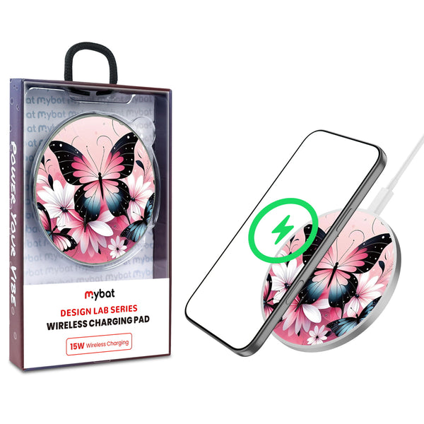MyBat Design Lab Series Wireless Charging Pad - Silver - Butterfly Bouquet - MCGWIRC22SL-184-1.jpg