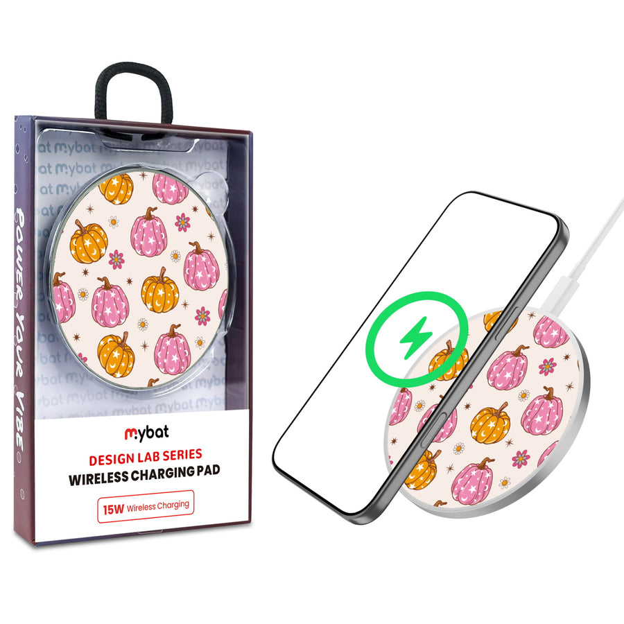 MyBat Design Lab Series Wireless Charging Pad - Silver - Groovy Pumpkin Patch - MCGWIRC22SL-222-1.jpg