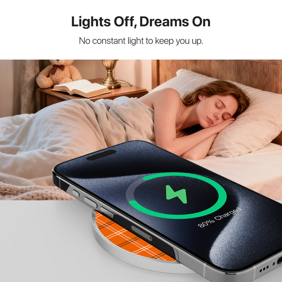 MyBat Design Lab Series Wireless Charging Pad - Silver - Pumpkin Plaid - MCGWIRC22SL-244-8.jpg