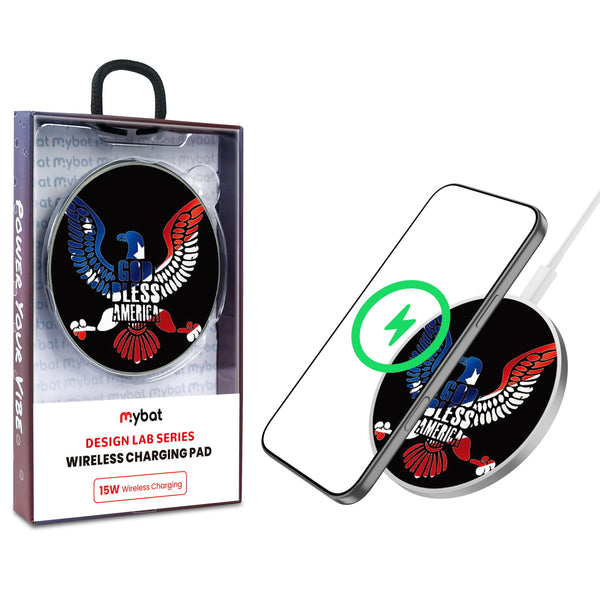 MyBat Design Lab Series Wireless Charging Pad - Silver - God Bless America - MCGWIRC22SL-261-1.jpg
