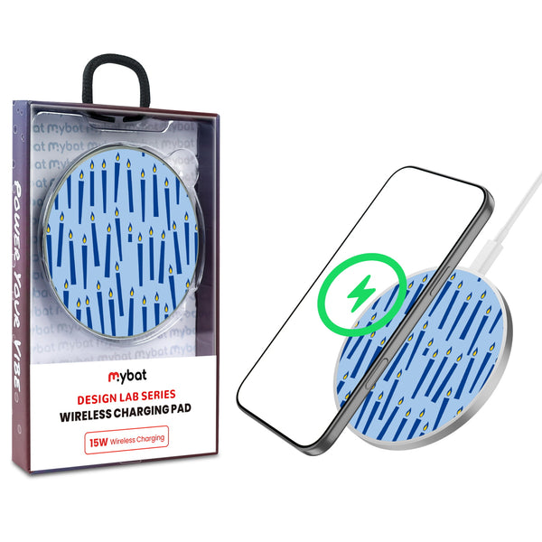 MyBat Design Lab Series Wireless Charging Pad - Silver - Menorah Candle - MCGWIRC22SL-281-1.jpg