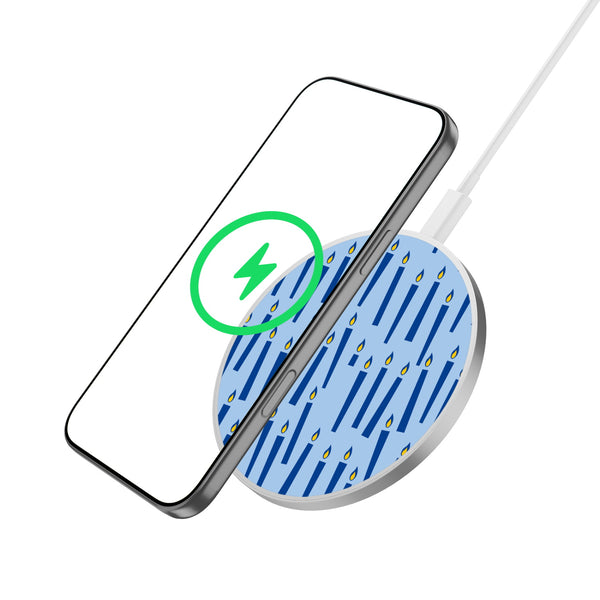 MyBat Design Lab Series Wireless Charging Pad - Silver - Menorah Candle - MCGWIRC22SL-281-2.jpg