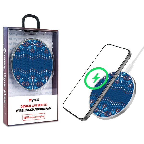 MyBat Design Lab Series Wireless Charging Pad - Silver - Nordic Holiday Knit - MCGWIRC22SL-302-1.jpg