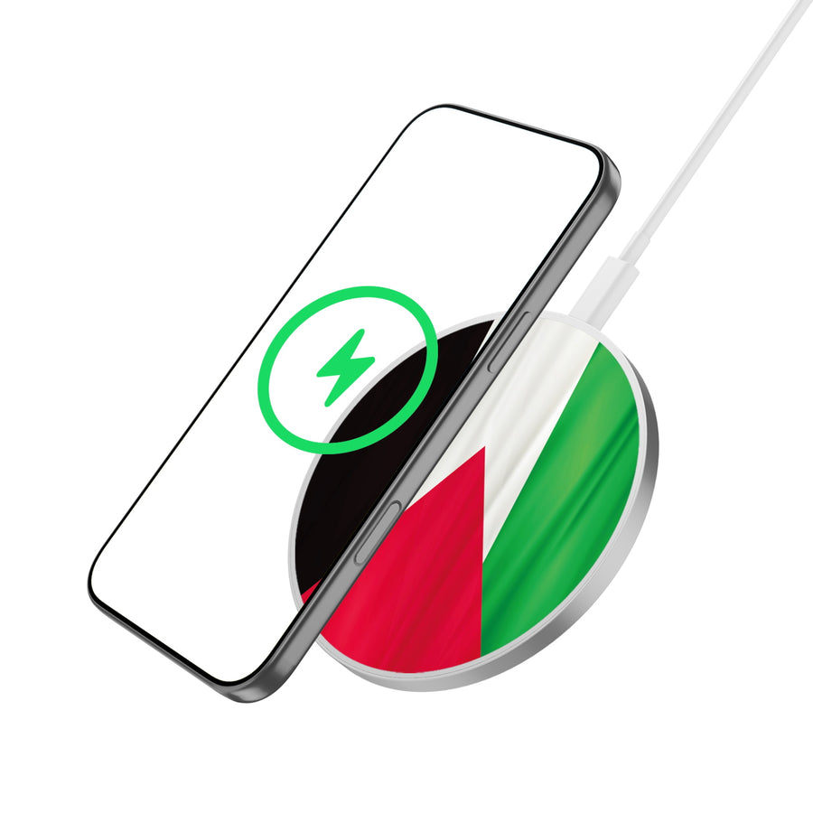 MyBat Design Lab Series Wireless Charging Pad - Silver - Palestine Flag - MCGWIRC22SL-306-2.jpg