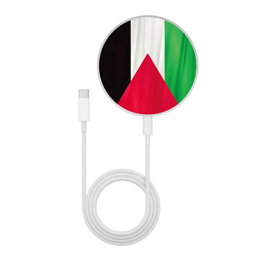 MyBat Design Lab Series Wireless Charging Pad - Silver - Palestine Flag - MCGWIRC22SL-306-3.jpg
