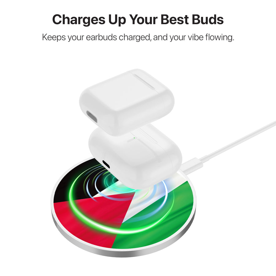 MyBat Design Lab Series Wireless Charging Pad - Silver - Palestine Flag - MCGWIRC22SL-306-6.jpg