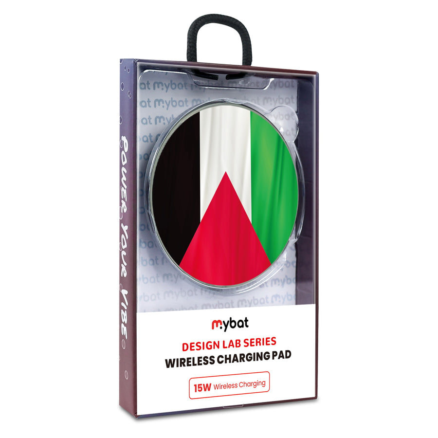 MyBat Design Lab Series Wireless Charging Pad - Silver - Palestine Flag - MCGWIRC22SL-306-9.jpg