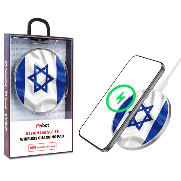 MyBat Design Lab Series Wireless Charging Pad - Silver - Israel Flag - MCGWIRC22SL-308-1.jpg
