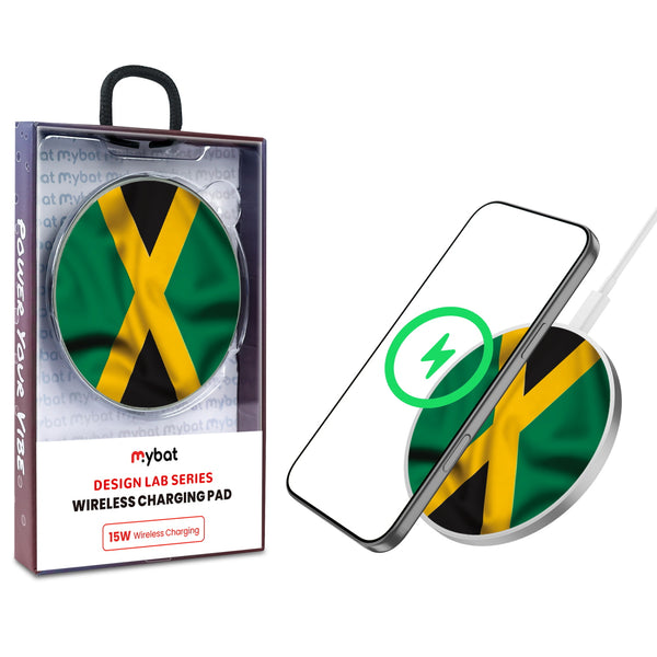 MyBat Design Lab Series Wireless Charging Pad - Silver - Jamaica Flag - MCGWIRC22SL-310-1.jpg