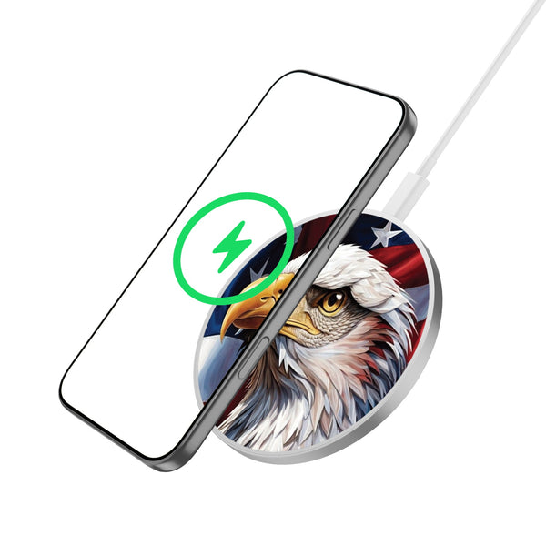 MyBat Design Lab Series Wireless Charging Pad - Silver - Proud American Eagle - MCGWIRC22SL-362-2.jpg
