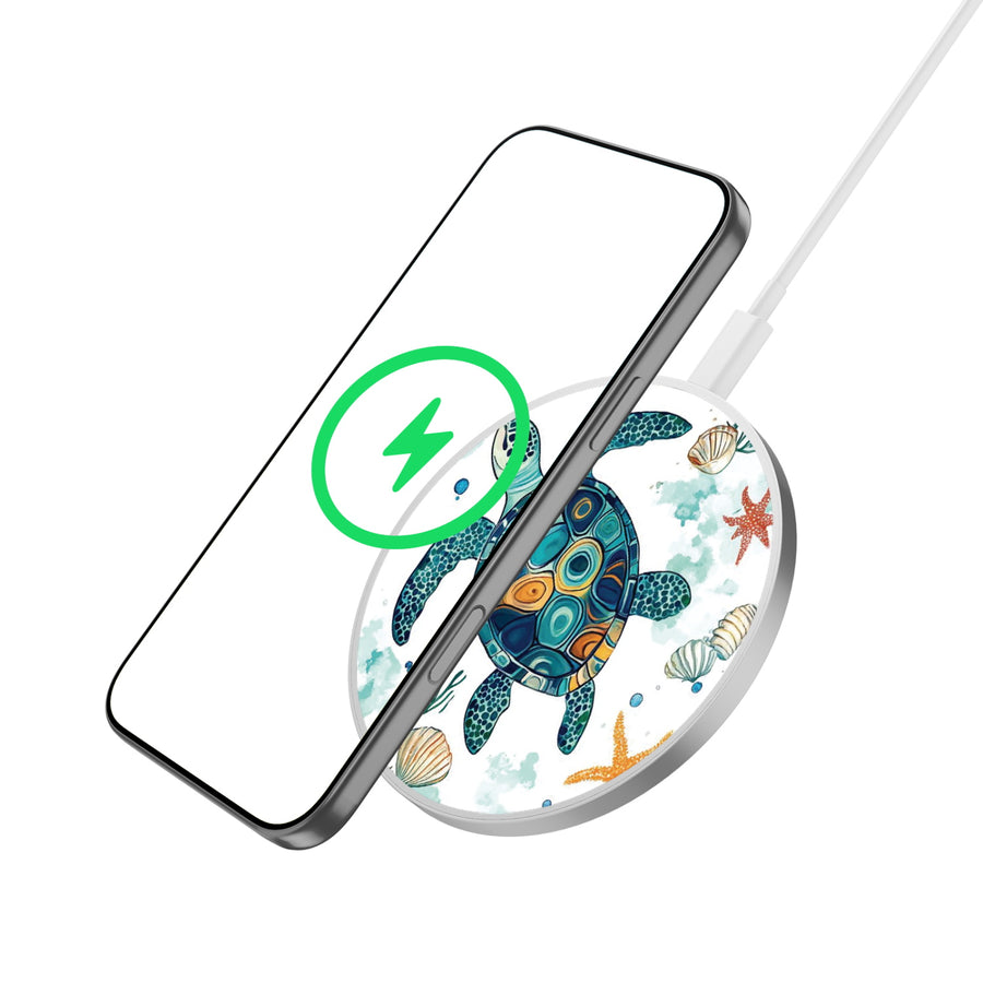 MyBat Design Lab Series Wireless Charging Pad - Silver - Sea Turtles - MCGWIRC22SL-375-2.jpg