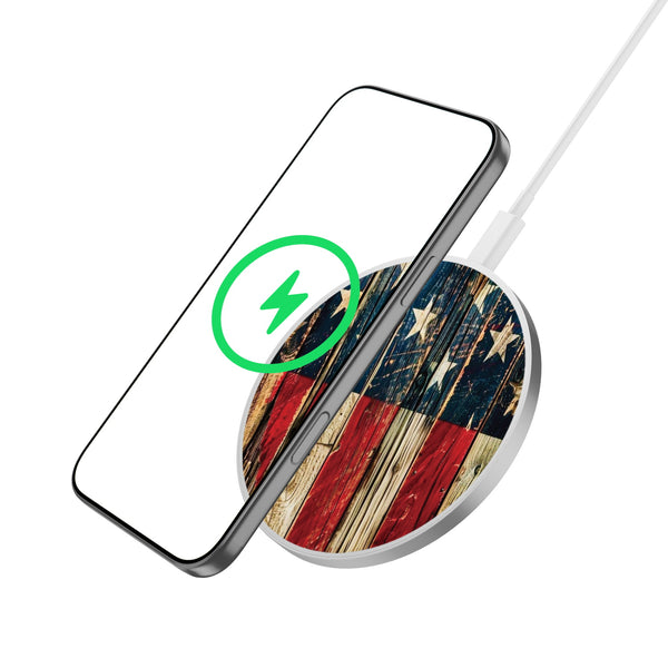 MyBat Design Lab Series Wireless Charging Pad - Silver - US Painted Flag - MCGWIRC22SL-381-2.jpg