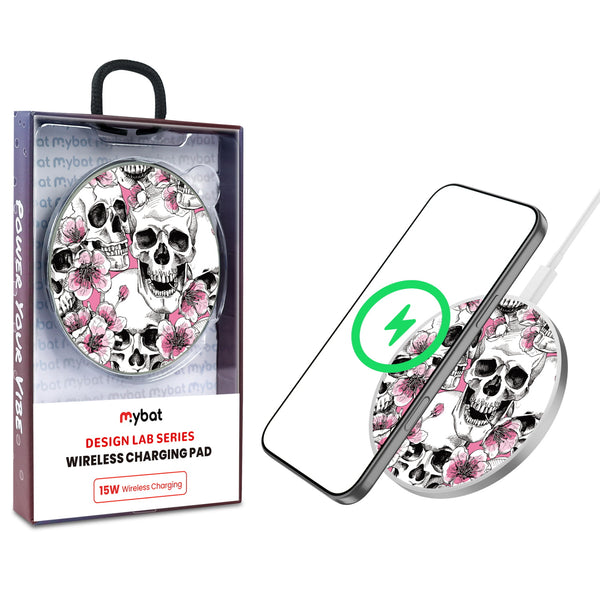 MyBat Design Lab Series Wireless Charging Pad - Silver - Death Blooms - MCGWIRC22SL-419-1.jpg
