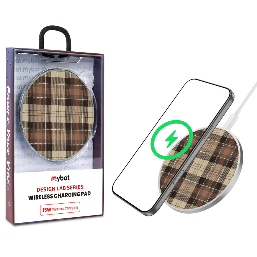 MyBat Design Lab Series Wireless Charging Pad - Silver - Mocha Flannel - MCGWIRC22SL-431-1.jpg
