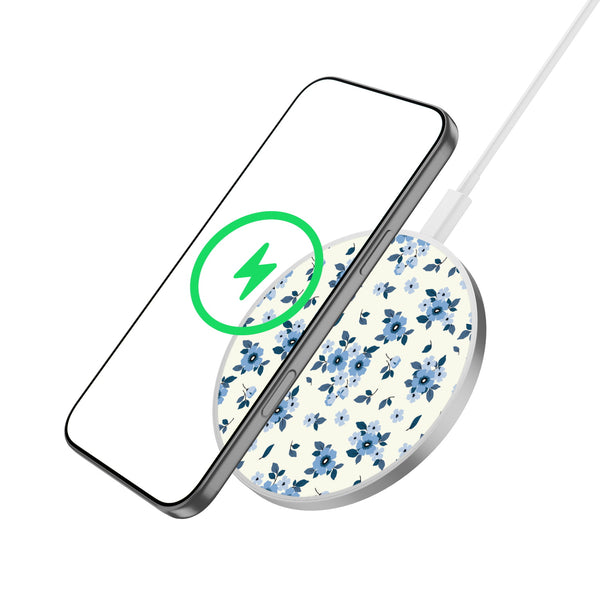 MyBat Design Lab Series Wireless Charging Pad - Silver - Porcelain Petals - MCGWIRC22SL-437-2.jpg