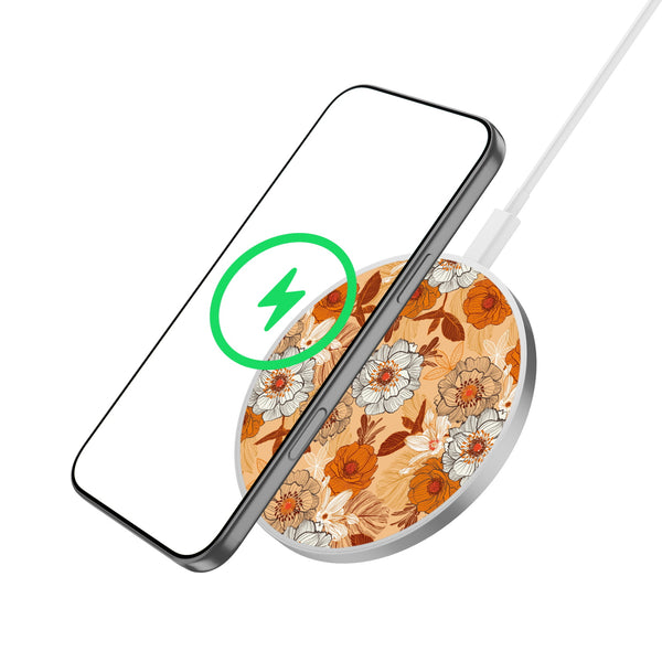 MyBat Design Lab Series Wireless Charging Pad - Silver - Retro Bouquet - MCGWIRC22SL-440-2.jpg