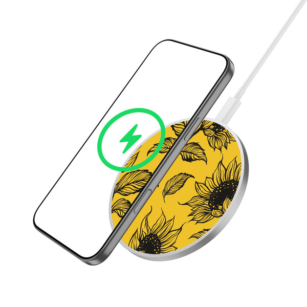 MyBat Design Lab Series Wireless Charging Pad - Silver - Golden Sunflowers - MCGWIRC22SL-444-2.jpg