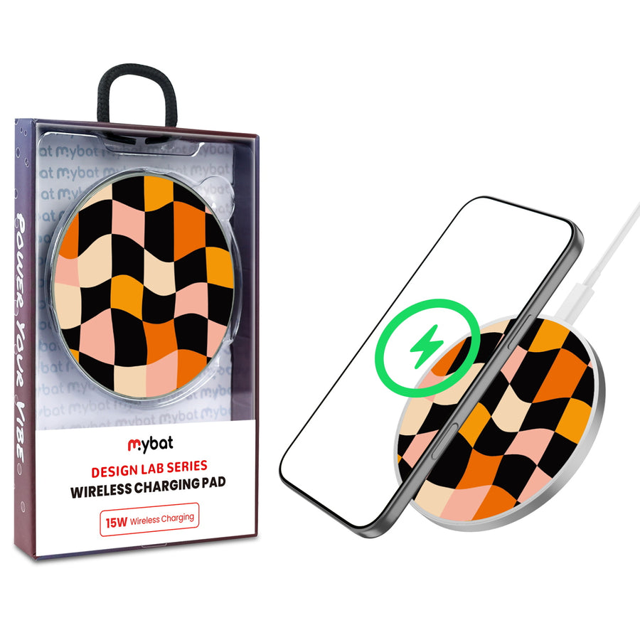 MyBat Design Lab Series Wireless Charging Pad - Silver - Groovy Check - MCGWIRC22SL-448-1.jpg